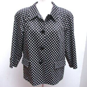 Vintage Talbots Black & White Dressy Jacket Made in Japan Women’s Size 16